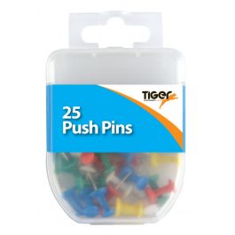 Essentials Hang Pack Push Pins Coloured Pk 25