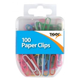 Essentials Hang Pack Paper Clips Coloured Pk 100