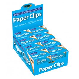 Tiger Lipped Paper Clips 33mm Box 100