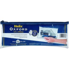 Helix Oxford Clear Pencil Case 13″ x 5″