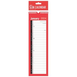 Tallon Red & Black Month To View Slim Calendar 2024