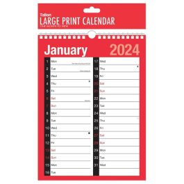Tallon Red & Black A4 Month To View 2-Column Planner 2024