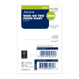 Filofax Mini Week On Two Pages English 2024 Diary Refill