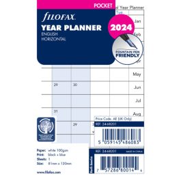 Filofax Pocket Year Planner Horizontal 2024