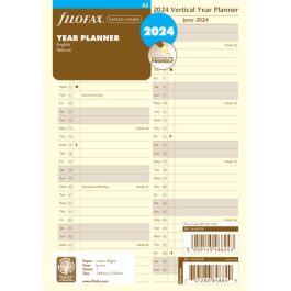 Filofax A5 Year Planner Vertical Cotton Cream 2024