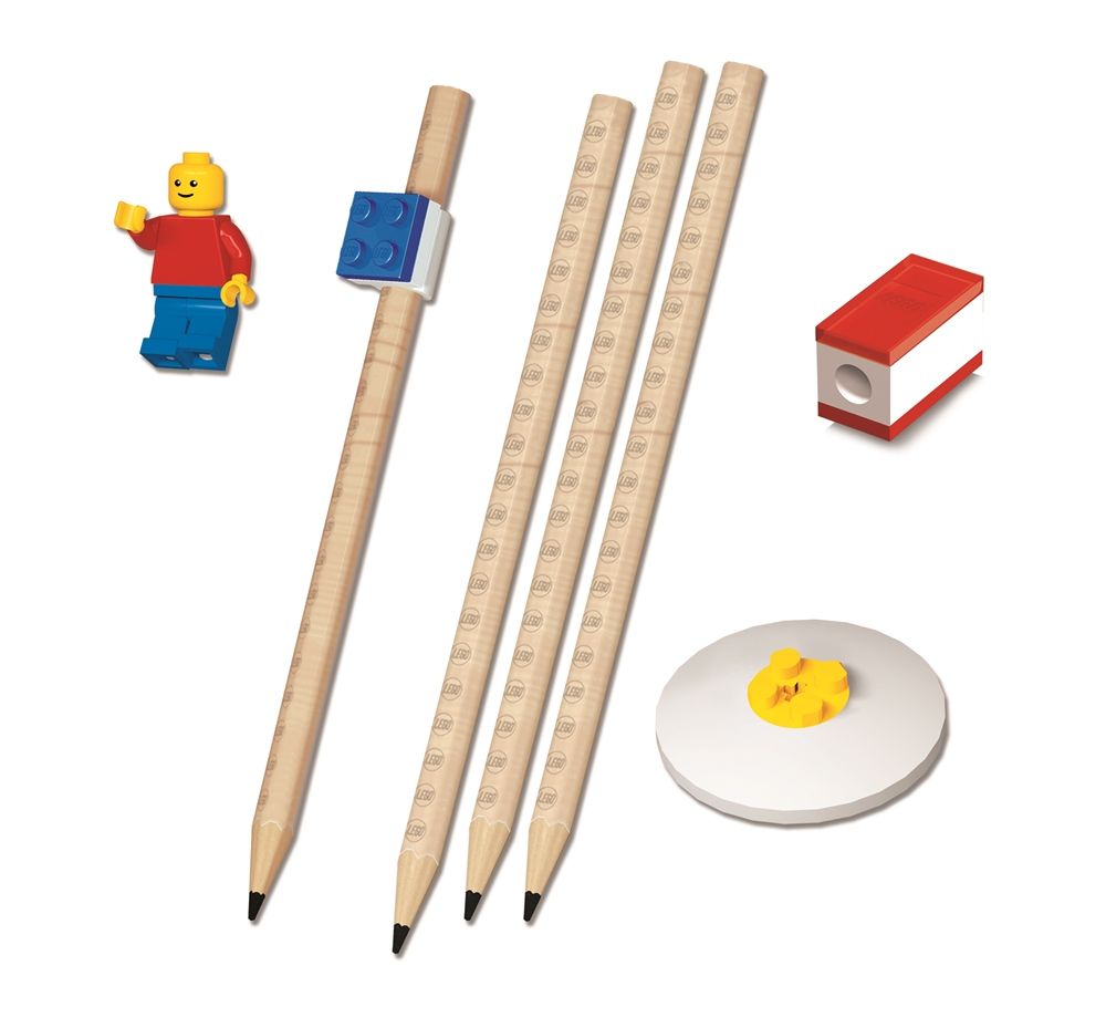 LEGO 2.0 Staionery Set with Mini Figure, 4 Pencils, 1 Topper, 1