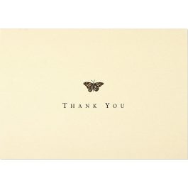 Peter Pauper Press Thank You Note Cards Gold Butterfly