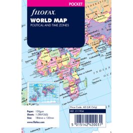 Filofax Pocket World Map Refill
