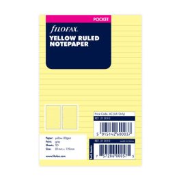 Filofax Pocket Yellow Ruled Notepaper Refill