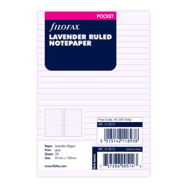 Filofax Pocket Lavender Ruled Notepaper Refill