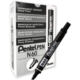 Pentel N60 Permanent Marker Chisel Tip Black