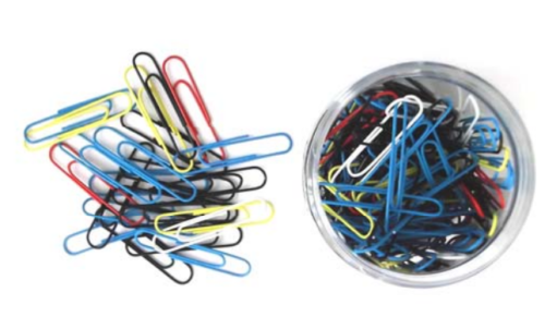 Essentials Tub Coloured Paperclips 51mm Pk 125 - Image 2