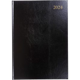 Desk Diary A4 2 Pages Per Day 2024 Black