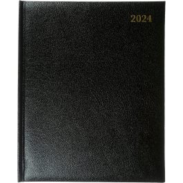 Simply Diary Week to View Appointments 2024 Quarto Black