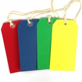 KHD Tie-On Labels Assorted Colours Pk 8