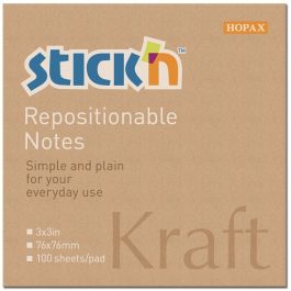 KHD Stick N Repositionable Kraft Notes