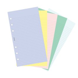 Filofax Personal Coloured Plain and Ruled Notepaper Refill