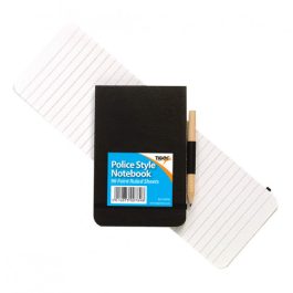 Tiger Police Style Black Notebook with Pencil