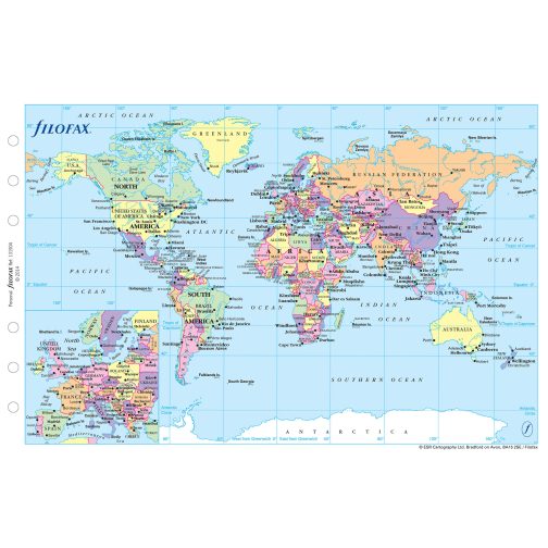 Filofax Personal World Map Refill • Colemans