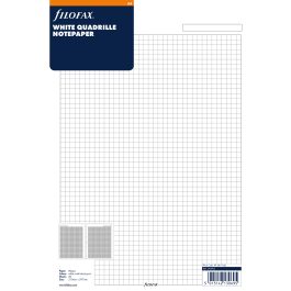 Filofax A4 White Quadrille Notepaper Refill