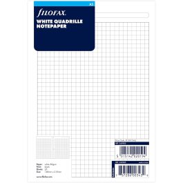 Filofax A5 White Quadrille Notepaper Refill