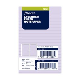 Filofax Mini Lavender ruled notepaper Refill