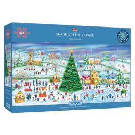 Gibsons Jigsaw Skating in the Village 636 Piece Puzzle