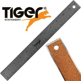 Tiger 30 cm Stainless Steel Ruler Cork Backed