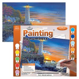 Royal Brush Painting by Numbers Adult Waterside Lighthouse