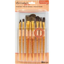 Royal Brush Crafter’s Choise Natural Hair Value Brush Set 15 Pieces