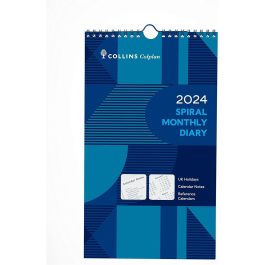 Collins 2024 Colplan Monthly Spiral Calendar Blue