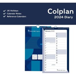 Collins 2024 Colplan Monthly Spiral Calendar Blue