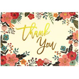 Peter Pauper Press Thank You Note Cards Floral Frame