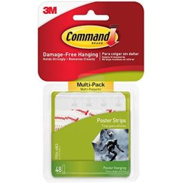 3M Command Adhesive Poster Strips Value Pack Pk 48