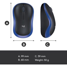 Logitech M185 Wireless Mouse Black-Blue