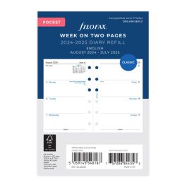 Filofax Academic Diary Pocket Refill 2024/25 Week to View