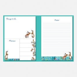 The Gifted stationery Co Sticky Note Folder Kissing Hares