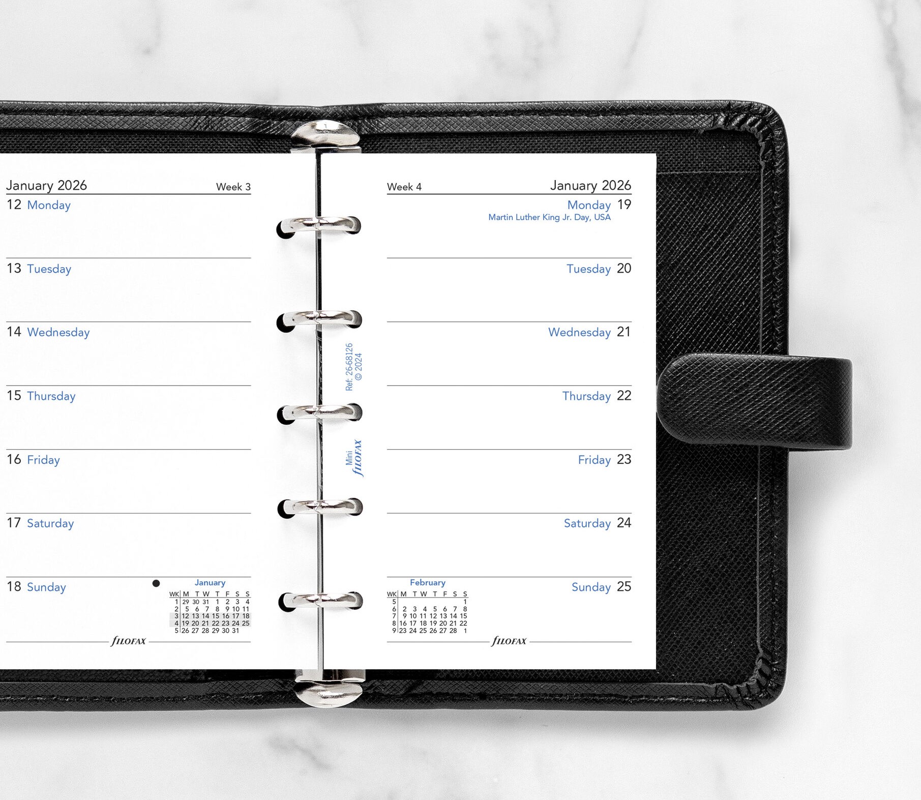 Filofax Mini Week Per Page English 2026 Diary Refill - Image 2