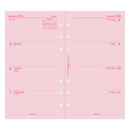 Filofax Personal Week On Two Pages Pink 2026 Diary Refill