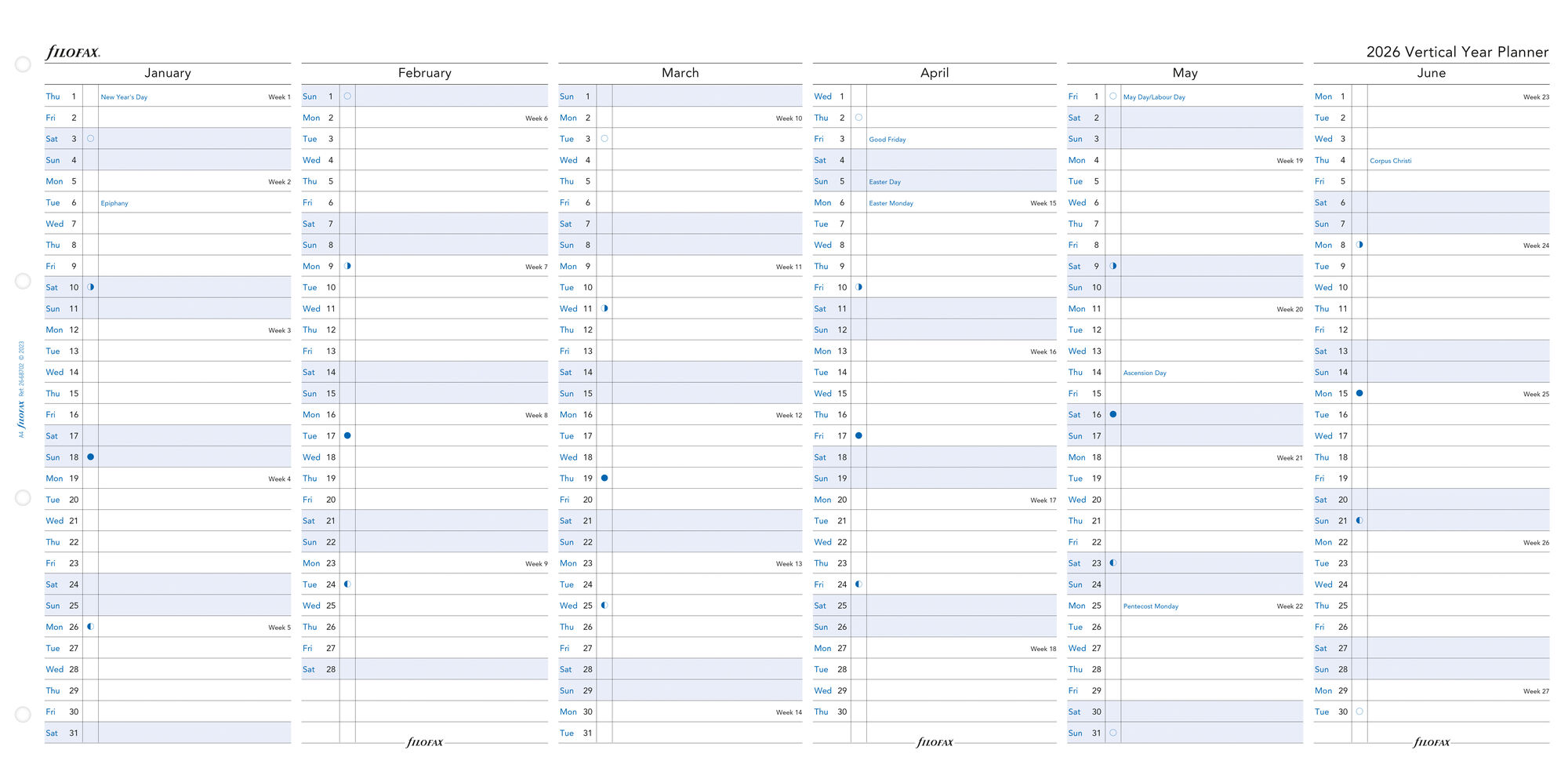 Filofax A4 Year Planner Vertical 2026 - Image 2