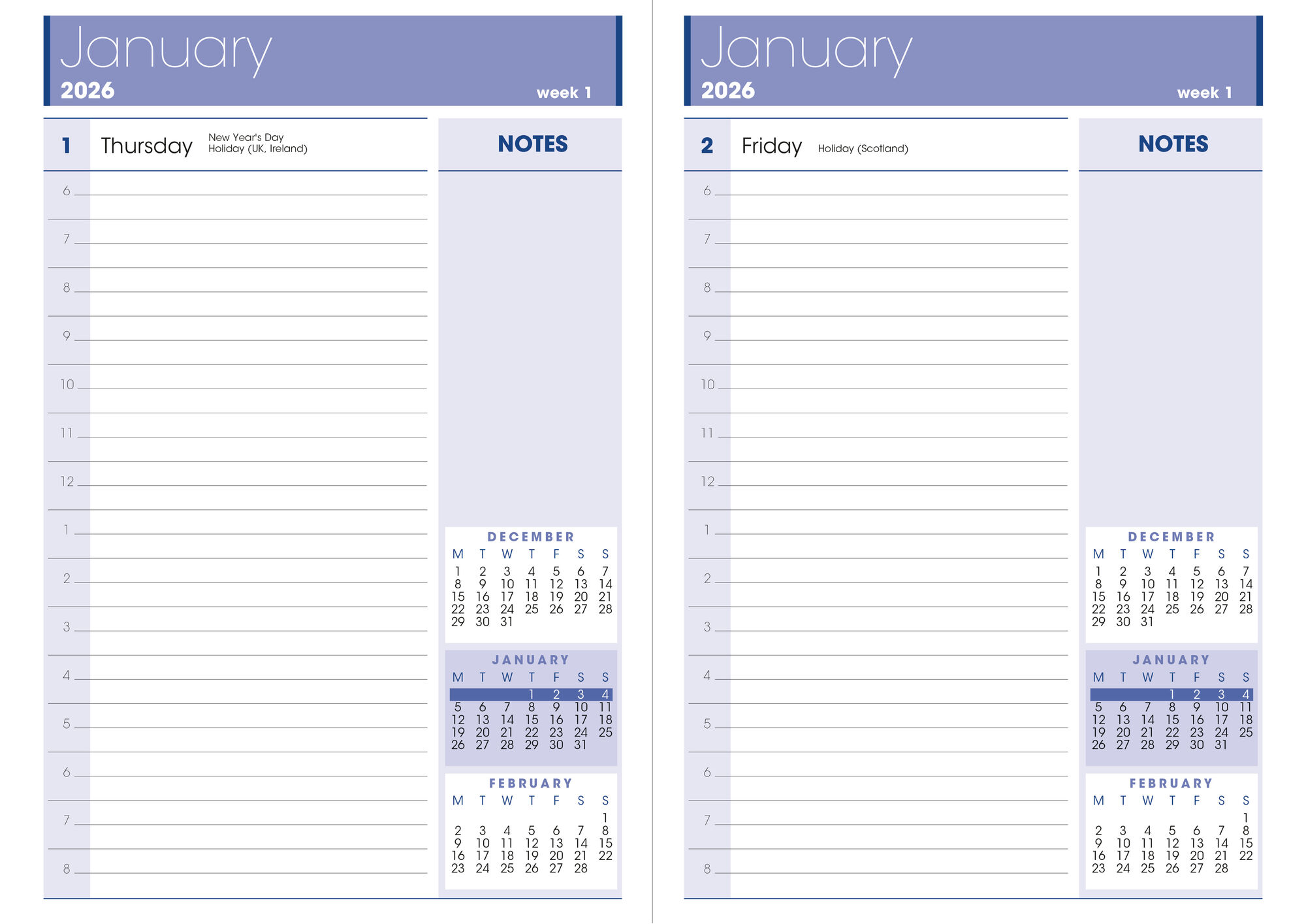 Letts Rhino Black Diary 2026 with Appointments, Notes and Planners - Image 3