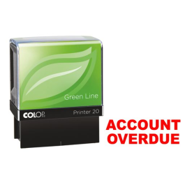 Colop Green Line P20 Word Stamp ACCOUNT OVERDUE Red