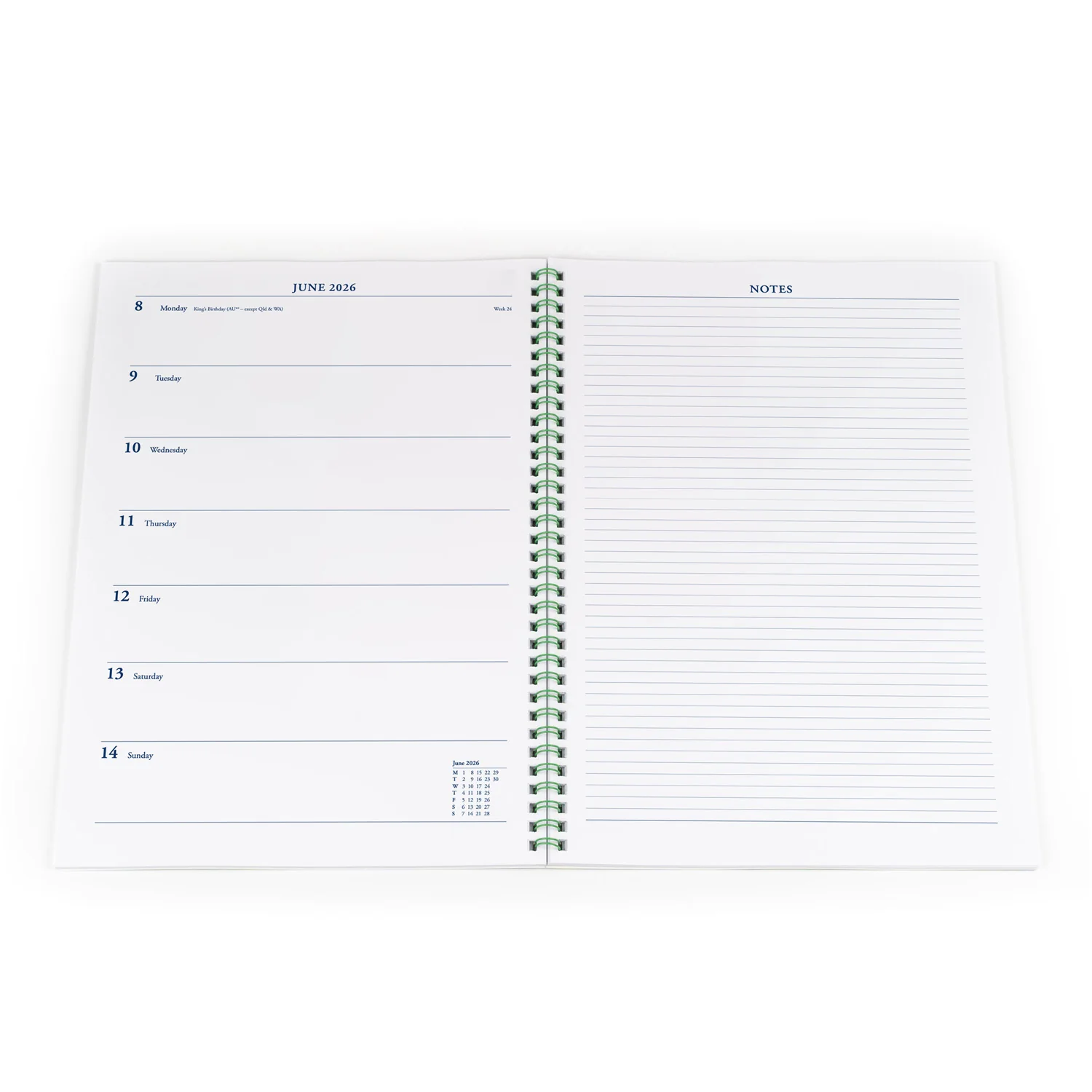 Collins 2026 Colplan A4 Weekly Notebook Diary Green - Image 2