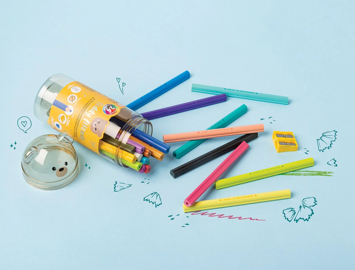 Legami Set of 24 Colouring Pencils with Sharpener Teddy Friends - Image 4