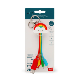 Legami 6 in 1 Keychain Charging Cable – Link Up – Rainbow