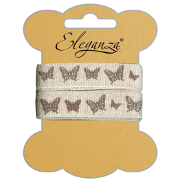Eleganza Craft Elegant Butterfly Natural Linen Ribbon 15mm x 2m