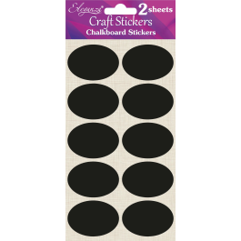 Eleganza Chalkboard Stickers Oval 35mmx50mm Pk 20