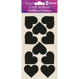 Eleganza Chalkboard Stickers Heart 40mm Pk 20