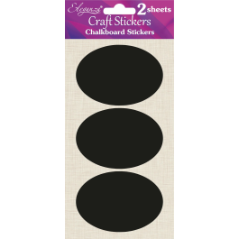 Eleganza Chalkboard Stickers Oval 90mm x 55mm Pk 6