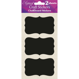 Eleganza Chalkboard Stickers Ornate Rectangle 90mm x55mm Pk 6